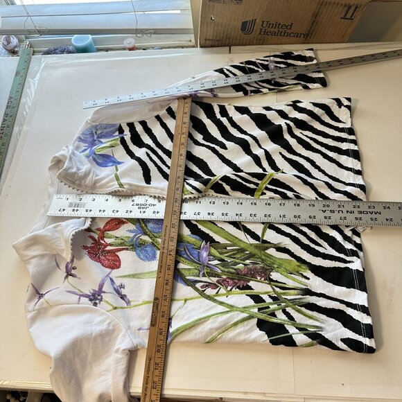 Cactus Womens Jacket Small Cotton Zebra Animal Print Iris Floral Bedazzle - Picture 6 of 9